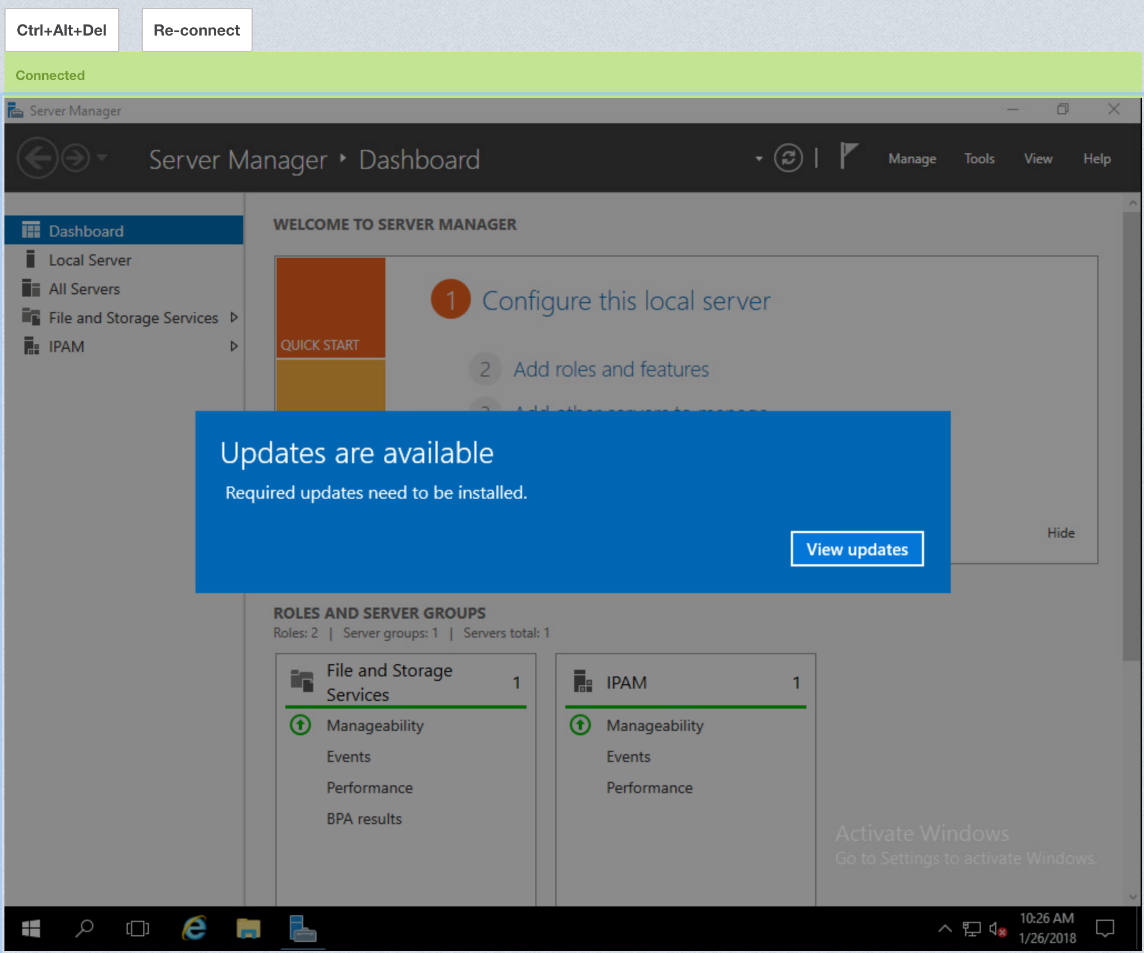 Establishing a VM console session
